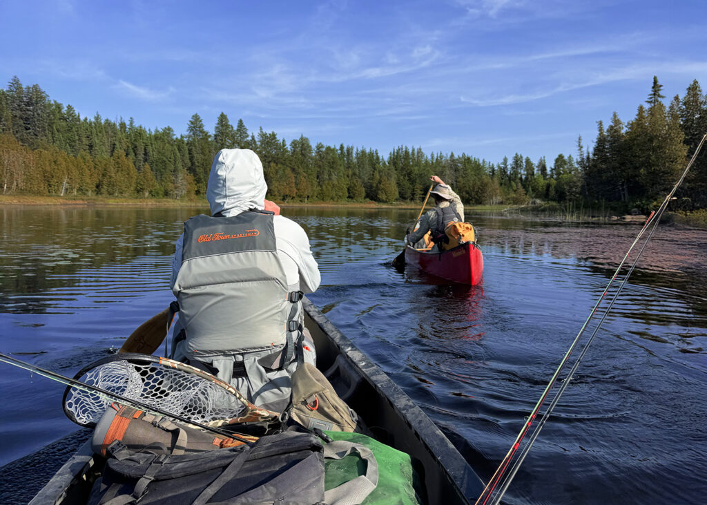 Taking Canoes Down the Lady Evelyn River fly fishing trip